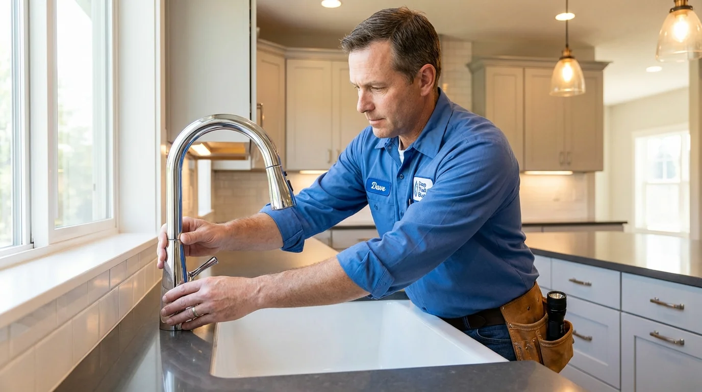 Kitchen faucet installation by Johns Plumbing LLC in Weaverville